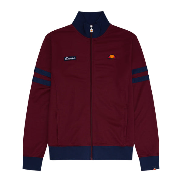 Ellesse Roma Track Top Jacket Burgundy-SPIRALSEVEN DESIGNER MENSWEAR UK