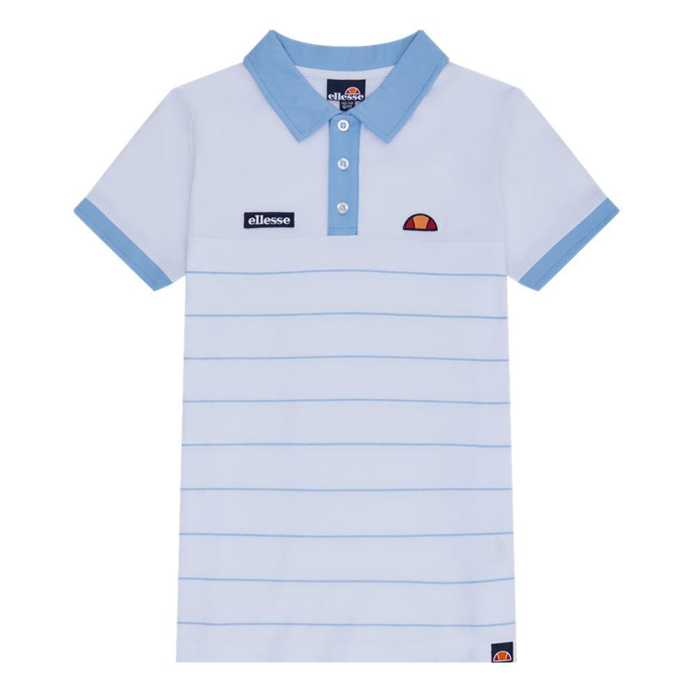 Ellesse Tor Polo Shirt - White/Light Blue-SPIRALSEVEN DESIGNER MENSWEAR UK