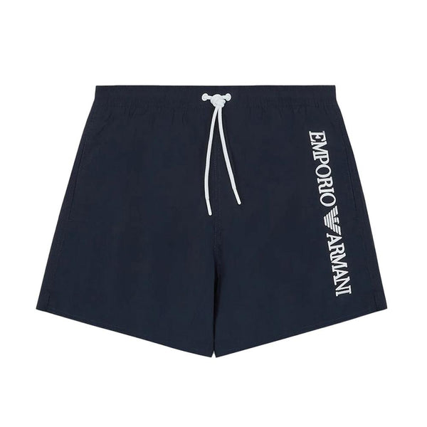 Emporio Armani Beach Crinkle Swim Shorts - Navy Blue-SPIRALSEVEN DESIGNER MENSWEAR UK