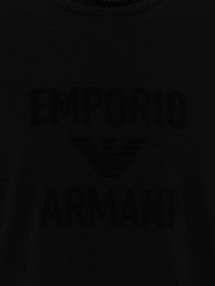 Emporio Armani Beach Woven Logo T-Shirt - Black-SPIRALSEVEN DESIGNER MENSWEAR UK