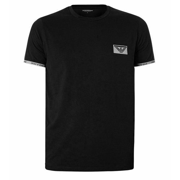 Emporio Armani Lounge Eagle Patch T-Shirt - Black-SPIRALSEVEN DESIGNER MENSWEAR UK