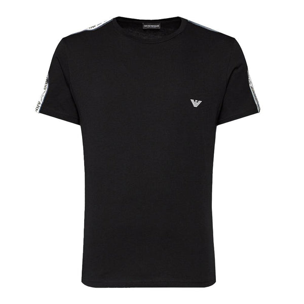 Emporio Armani Lounge Eagle Tape T-Shirt - Black-SPIRALSEVEN DESIGNER MENSWEAR UK