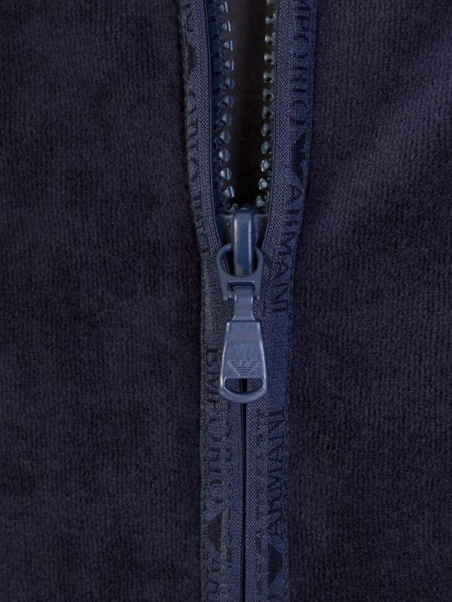 Emporio Armani Lounge Full Zip Sweatshirt - Navy Blue-SPIRALSEVEN DESIGNER MENSWEAR UK