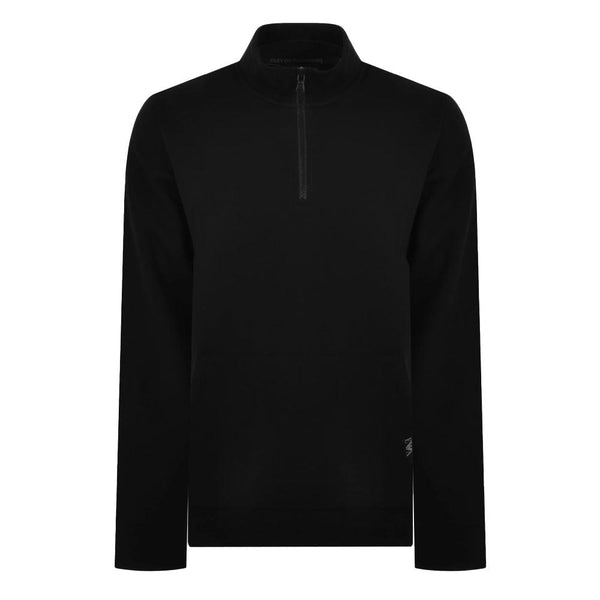 Emporio Armani Lounge Quarter Zip Sweatshirt Black-SPIRALSEVEN DESIGNER MENSWEAR UK