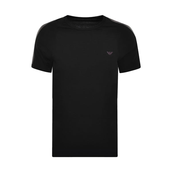 Emporio Armani Lounge Tape Crew T-Shirt Black-SPIRALSEVEN DESIGNER MENSWEAR UK