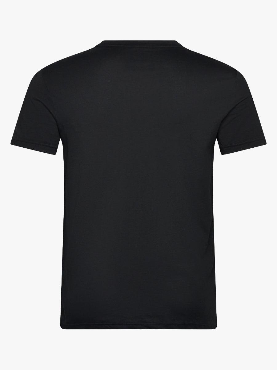 Emporio Armani Lounge Tonal Rubber Logo T-Shirt - Black-SPIRALSEVEN DESIGNER MENSWEAR UK