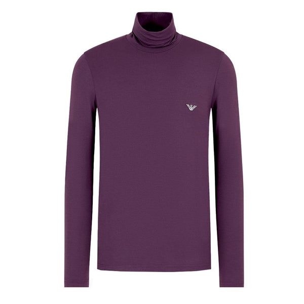 Emporio Armani Lounge Turtle Roll Neck Sweater Blackberry-SPIRALSEVEN DESIGNER MENSWEAR UK