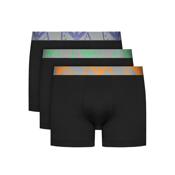 Emporio Armani Underwear Three Pack Logo Boxers - Black/Fluorescent-SPIRALSEVEN DESIGNER MENSWEAR UK
