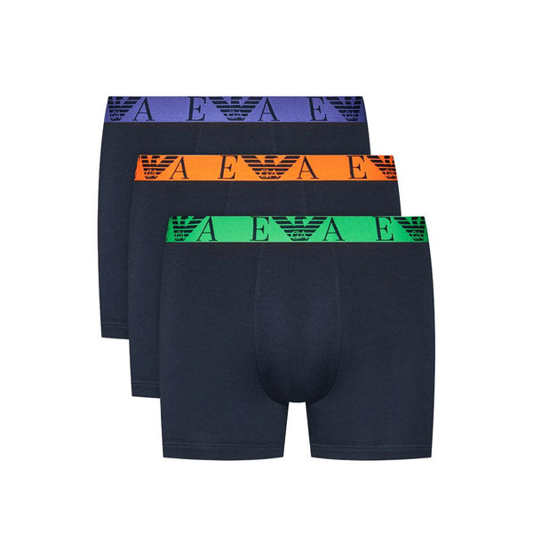Emporio Armani Underwear Three Pack Logo Boxers - Navy/Fluorescent-SPIRALSEVEN DESIGNER MENSWEAR UK