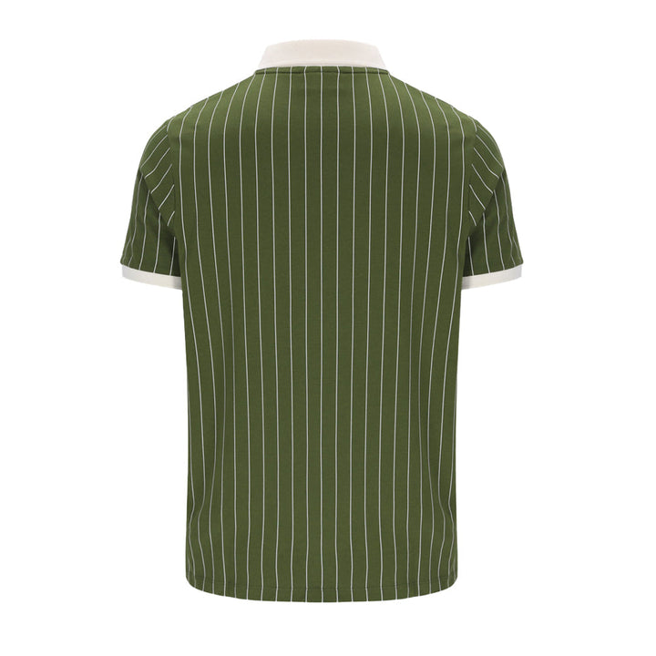 Fila BB1 Classic Striped Polo Shirt Chive/Gardenia/Windsor Wine-SPIRALSEVEN DESIGNER MENSWEAR UK