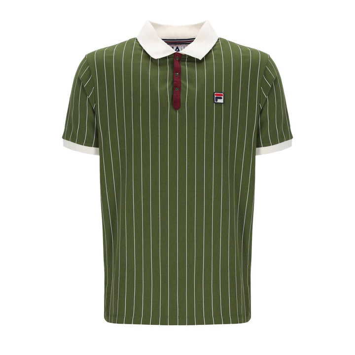 Fila BB1 Classic Striped Polo Shirt Chive/Gardenia/Windsor Wine-SPIRALSEVEN DESIGNER MENSWEAR UK