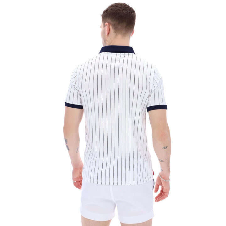 Fila BB1 Classic Striped Polo Shirt White/Fila Navy/Fila Red-SPIRALSEVEN DESIGNER MENSWEAR UK