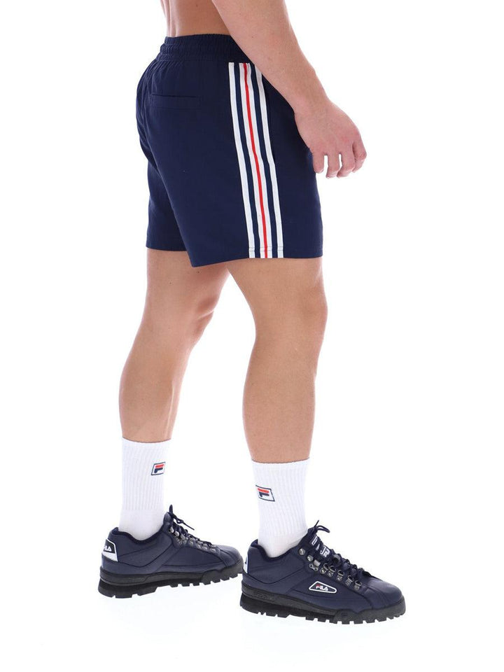 Fila Harold Stripe Print Panel Shorts - Fila Navy-SPIRALSEVEN DESIGNER MENSWEAR UK