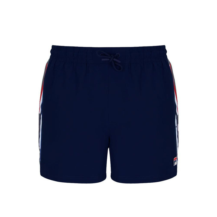 Fila Harold Stripe Print Panel Shorts - Fila Navy-SPIRALSEVEN DESIGNER MENSWEAR UK