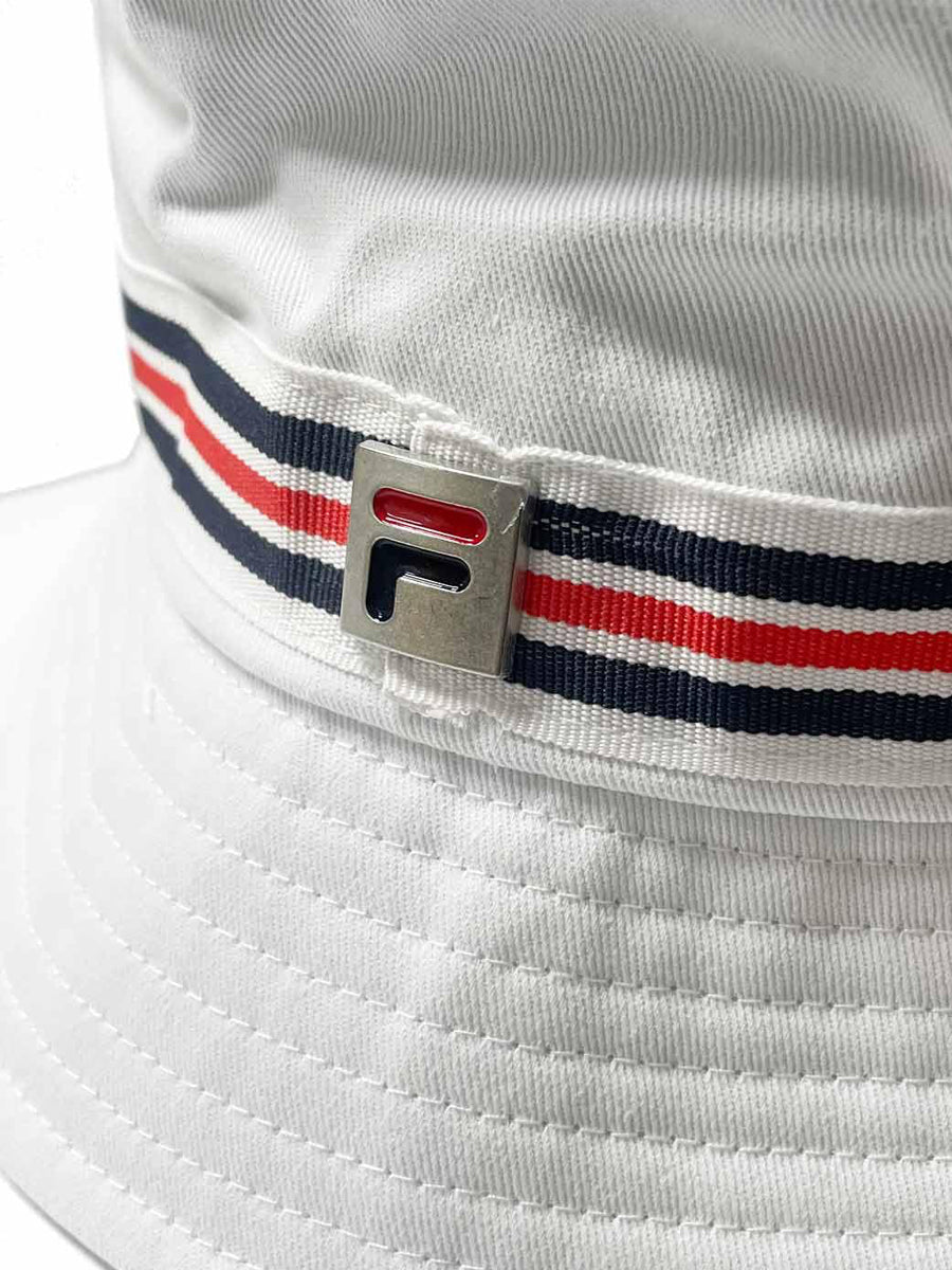 Fila Jojo Heritage Stripe Bucket Hat - White-One Size-SPIRALSEVEN DESIGNER MENSWEAR UK