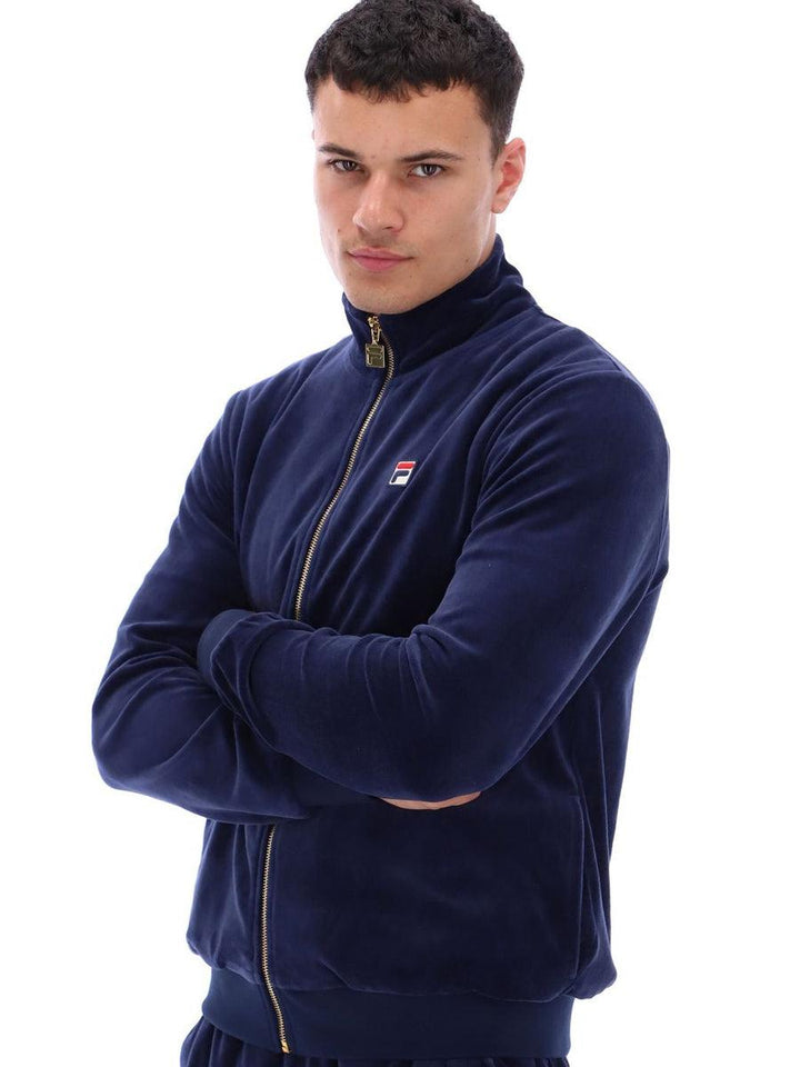 Fila Marc Velour Track Top Jacket - Fila Navy-SPIRALSEVEN DESIGNER MENSWEAR UK