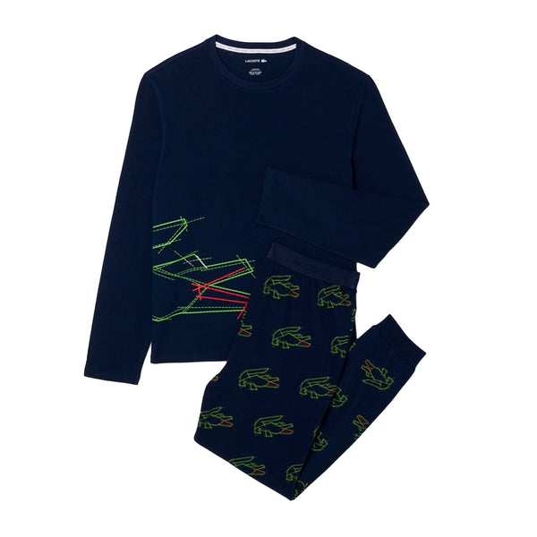 Lacoste Graphic Print Pyjama Set Navy