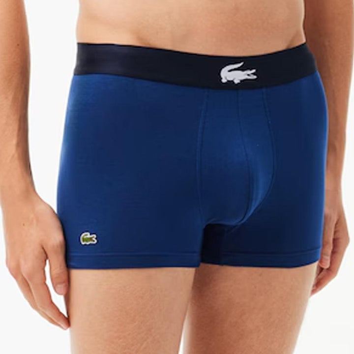 Lacoste 3 Pack Print Trunks Navy/Grey/Blue-SPIRALSEVEN DESIGNER MENSWEAR UK