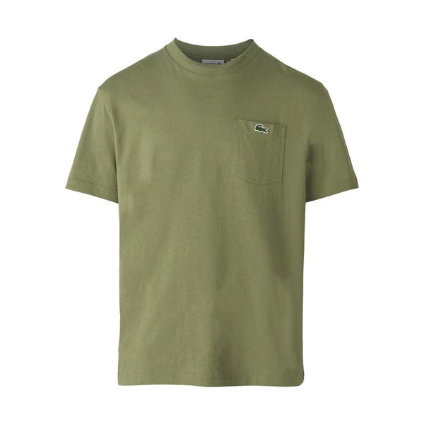 Lacoste Chest Pocket Cotton T-Shirt Khaki-SPIRALSEVEN DESIGNER MENSWEAR UK