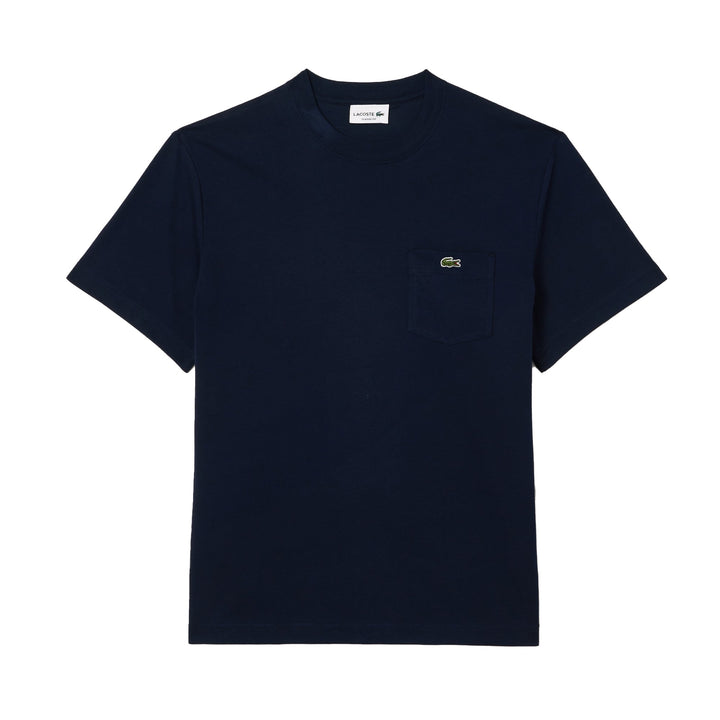 Lacoste Chest Pocket Cotton T-Shirt Midnight Blue-SPIRALSEVEN DESIGNER MENSWEAR UK