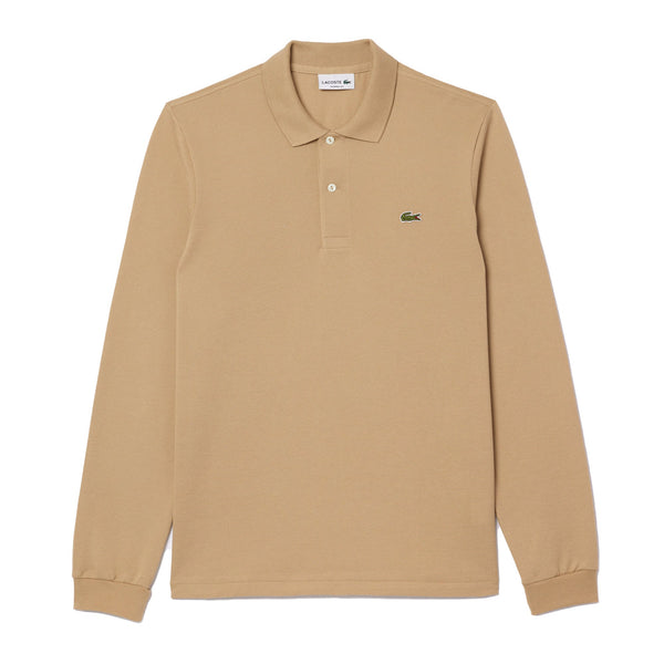 Lacoste Classic Fit Long Sleeve Polo Shirt Beige-SPIRALSEVEN DESIGNER MENSWEAR UK