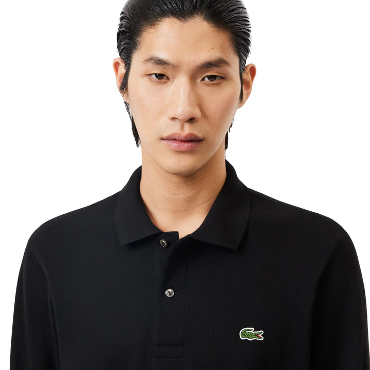 Lacoste Classic Fit Long Sleeve Polo Shirt Black-SPIRALSEVEN DESIGNER MENSWEAR UK