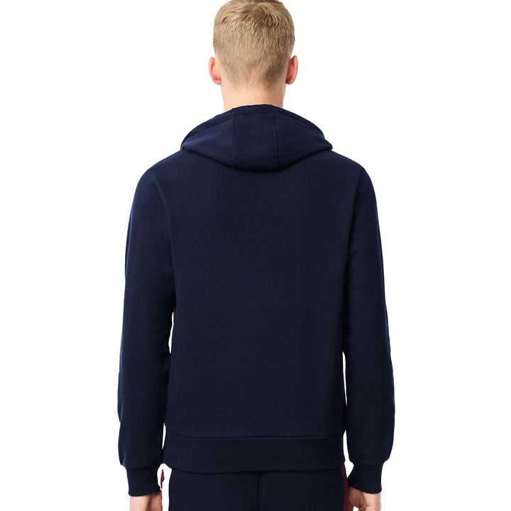 Lacoste Colour Block Fleece Hoodie Navy Blue/Bordeaux-SPIRALSEVEN DESIGNER MENSWEAR UK