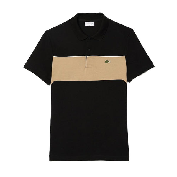 Lacoste Colour Block Polo Shirt Black/Beige-SPIRALSEVEN DESIGNER MENSWEAR UK