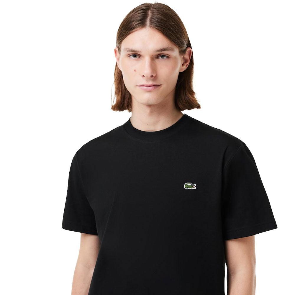 Lacoste Cotton Pima Crew Neck T-Shirt Black-SPIRALSEVEN DESIGNER MENSWEAR UK