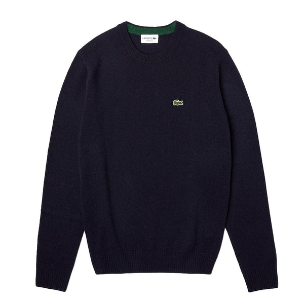 Lacoste Crew Neck Knitted Sweater Midnight Blue-SPIRALSEVEN DESIGNER MENSWEAR UK