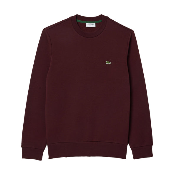 Lacoste Fleece Crew Sweatshirt Bordeaux-SPIRALSEVEN DESIGNER MENSWEAR UK