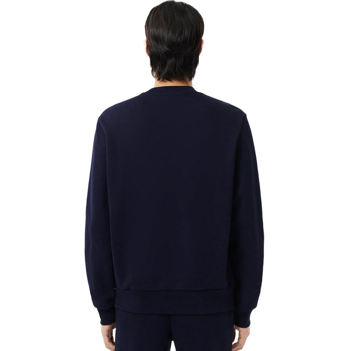 Lacoste Fleece Crew Sweatshirt Midnight Blue-SPIRALSEVEN DESIGNER MENSWEAR UK