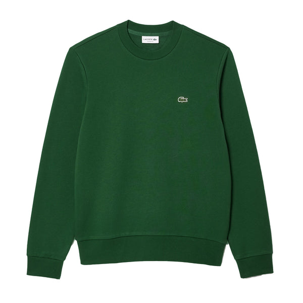 Lacoste Fleece Crew Sweatshirt Pine Green-SPIRALSEVEN DESIGNER MENSWEAR UK