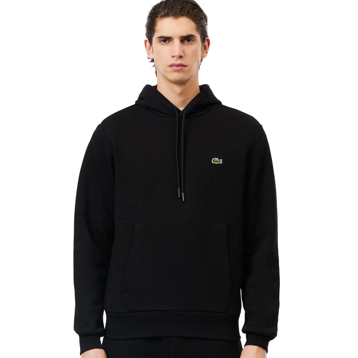 Lacoste Fleece Hoodie Black-L-SPIRALSEVEN DESIGNER MENSWEAR UK