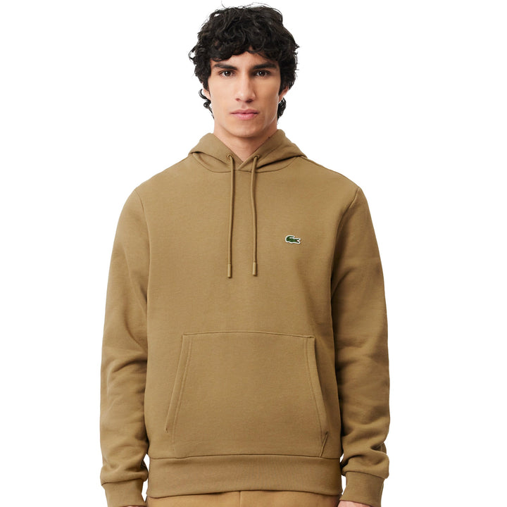 Lacoste Fleece Hoodie Brown-SPIRALSEVEN DESIGNER MENSWEAR UK