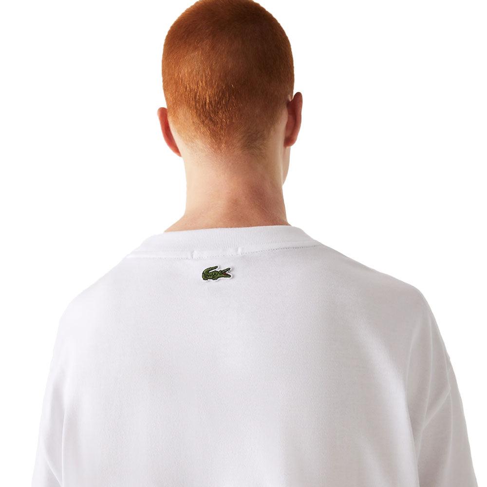 Lacoste Loose Fit Large Logo Heavy Cotton T-Shirt White-SPIRALSEVEN DESIGNER MENSWEAR UK