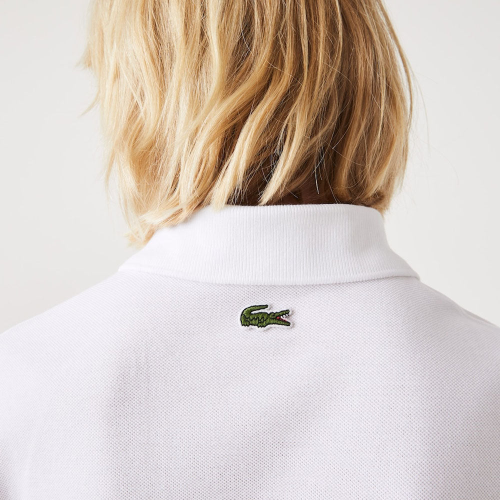 Lacoste Loose Fit Large Logo Polo Shirt White-SPIRALSEVEN DESIGNER MENSWEAR UK