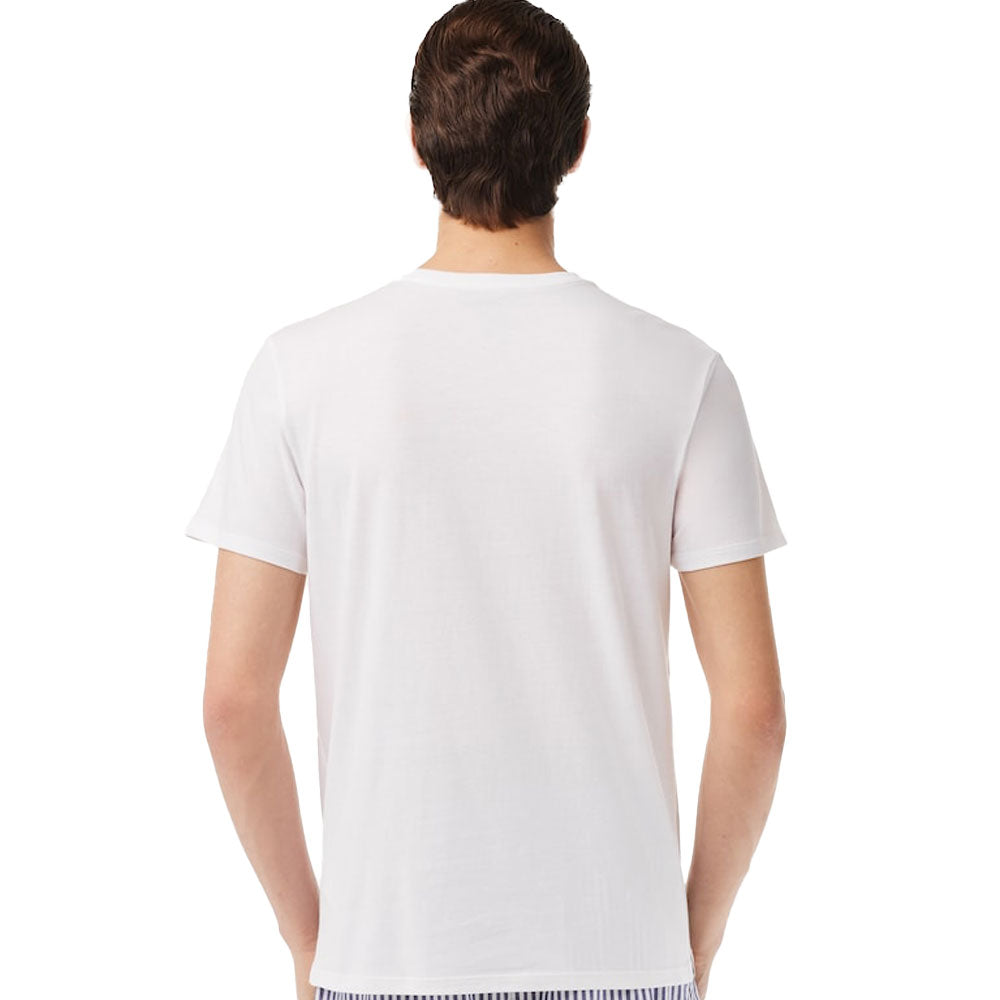 Lacoste Lounge 3 Pack Plain Cotton T-Shirt White-SPIRALSEVEN DESIGNER MENSWEAR UK