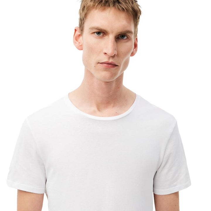 Lacoste Lounge 3 Pack Plain Stretch Cotton T-Shirts White/Grey/Black-SPIRALSEVEN DESIGNER MENSWEAR UK