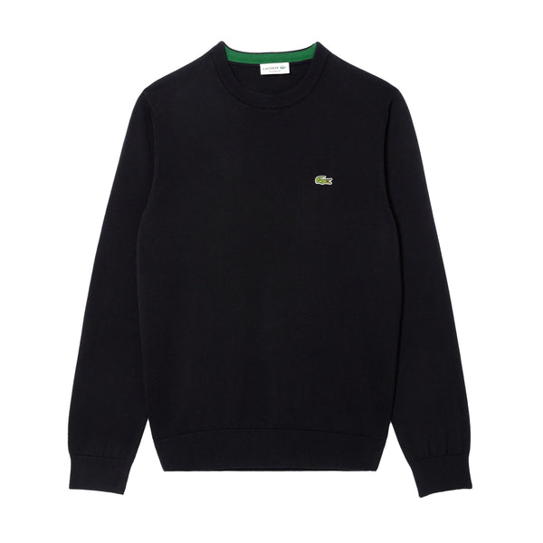 Lacoste Monochrome Crew Neck Sweater Black-SPIRALSEVEN DESIGNER MENSWEAR UK