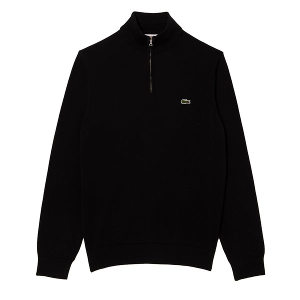 Lacoste Quarter Zip Knit Sweater Black-SPIRALSEVEN DESIGNER MENSWEAR UK