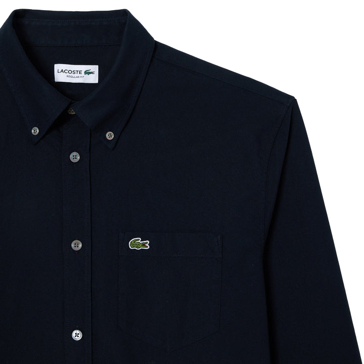 Lacoste Regular Fit Oxford Shirt Navy Blue-SPIRALSEVEN DESIGNER MENSWEAR UK