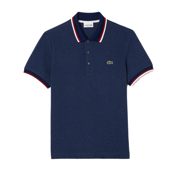 Lacoste Regular Fit Stretch Mini Piqué Polo Shirt Blue Chine-SPIRALSEVEN DESIGNER MENSWEAR UK