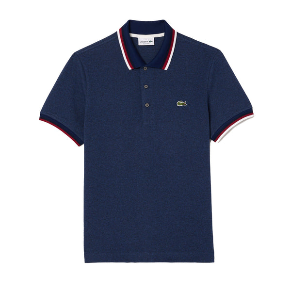 Lacoste Regular Fit Stretch Mini Piqué Polo Shirt Blue Chine-SPIRALSEVEN DESIGNER MENSWEAR UK