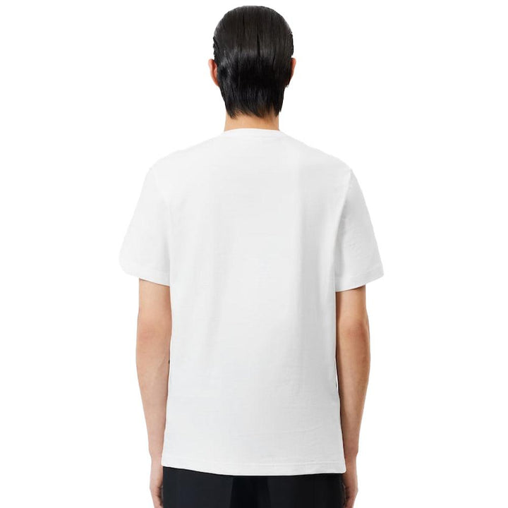 Lacoste Signature Print Cotton T-Shirt White-SPIRALSEVEN DESIGNER MENSWEAR UK