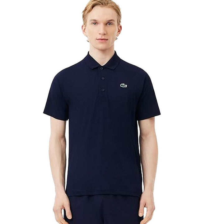 Lacoste Sport Ultra Dry Anti-UV Piqué Golf Polo Shirt Navy Blue-SPIRALSEVEN DESIGNER MENSWEAR UK