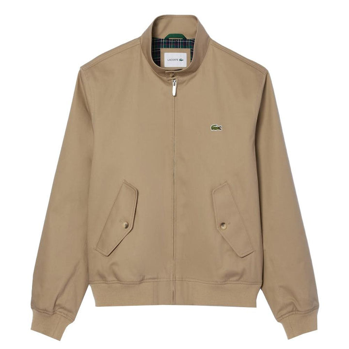 Lacoste Waterproof Twill Harrington Jacket Beige-SPIRALSEVEN DESIGNER MENSWEAR UK