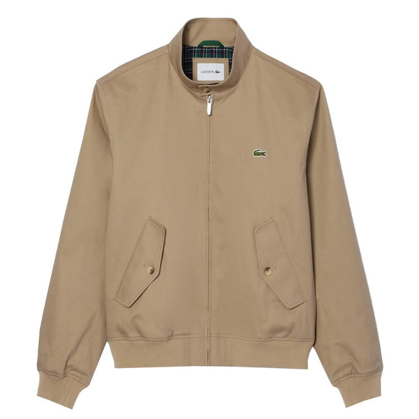 Lacoste Waterproof Twill Harrington Jacket Beige-SPIRALSEVEN DESIGNER MENSWEAR UK