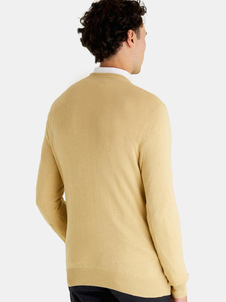 Lyle & Scott Cotton Merino Knit Jumper - Cairngorms Khaki-SPIRALSEVEN DESIGNER MENSWEAR UK