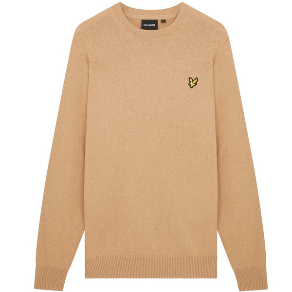 Lyle & Scott Cotton Merino Knit Jumper - Cairngorms Khaki-SPIRALSEVEN DESIGNER MENSWEAR UK